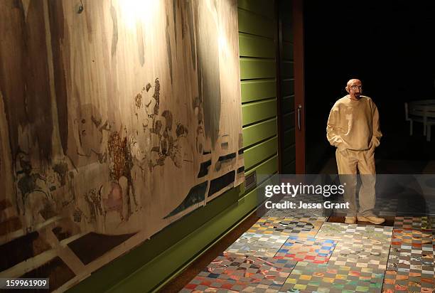 General view of atmosphere during the Art Los Angeles Contemporary Reception at the home of Gail and Stanley Hollander on January 23, 2013 in Los...