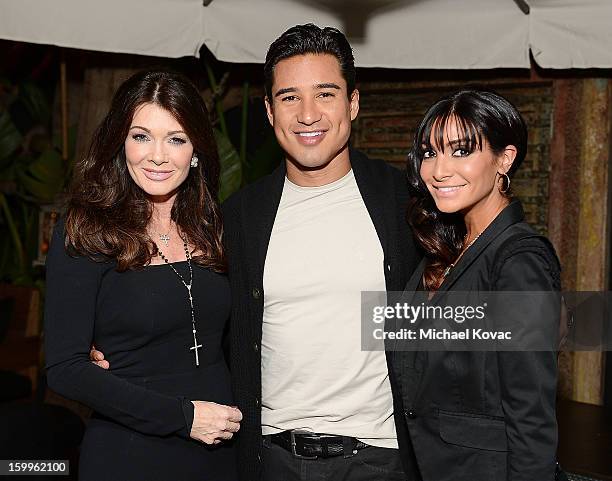 Personality Lisa Vanderpump, TV host Mario Lopez, and Courtney Mazza attend Celebrities and the EMA Help Green Works Launch New Campaign at Sur...