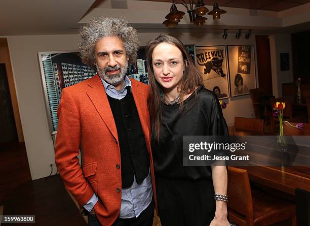 Ron Handler and Shana Lucker attend the Art Los Angeles Contemporary Reception at the home of Gail and Stanley Hollander on January 23, 2013 in Los...