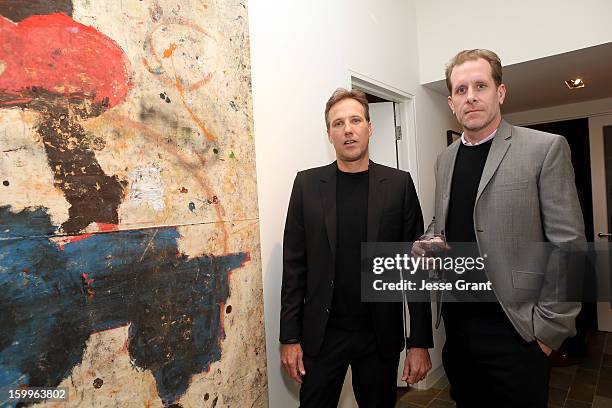 Niels Kantor and Bill Brady attend the Art Los Angeles Contemporary Reception at the home of Gail and Stanley Hollander on January 23, 2013 in Los...