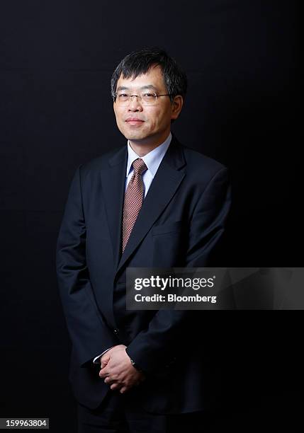 Wong Wai Ming, chief financial officer of Lenovo Group Ltd., poses for a photograph following a Bloomberg Television interview on day two of the...
