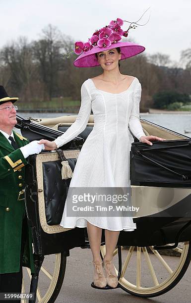 Victoria Pendleton attends a photocall to launch the Royal Ascot 2013 campaign 'The Colour and the Glory' at Hyde Park on January 24, 2013 in London,...