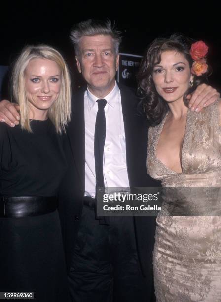 Actress Naomi Watts, director David Lynch and actress Laura Harring attend the 39th Annual New York Film Festival - "Mulholland Drive" Screening on...