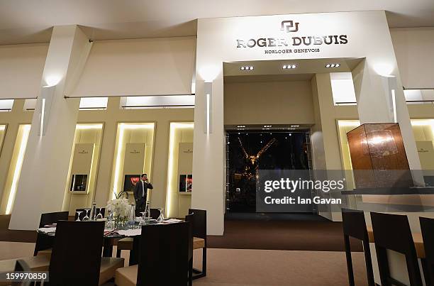 General view from outside the Roger Dubuis booth during the 23rd Salon International de la Haute Horlogerie at the Geneva Palexpo on January 23, 2013...