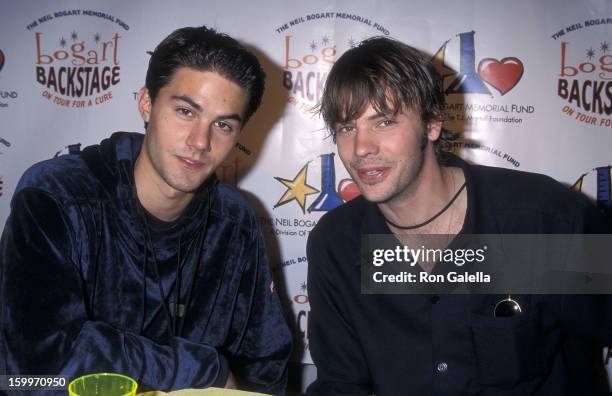 Actor Adam LaVorgna and actor Barry Watson attend the Bogart Backstage "On Tour for a Cure" to Benefit the Neil Bogart Memorial Fund on November 19,...