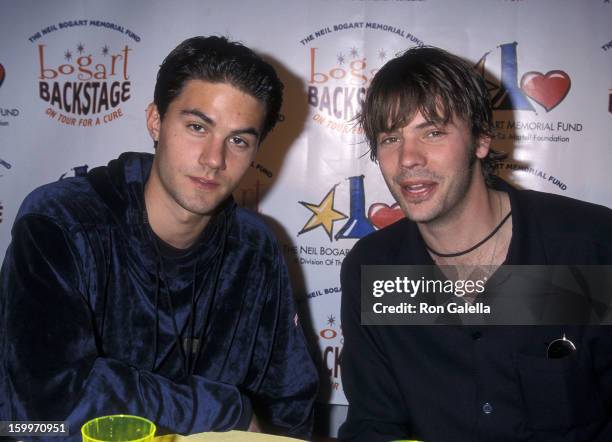 Actor Adam LaVorgna and actor Barry Watson attend the Bogart Backstage "On Tour for a Cure" to Benefit the Neil Bogart Memorial Fund on November 19,...