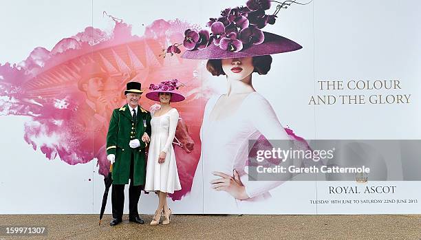 Olympic hero Victoria Pendleton launches the Royal Ascot 2013 campaign image "The Colour and the Glory" in London's Hyde Park wearing Philip Treacy...