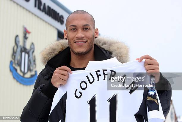 Yoan Gouffran pictured at Newcastle United's Little Benton training ground, whilst signing for Newcastle United on January 24, 2013 in Newcastle upon...