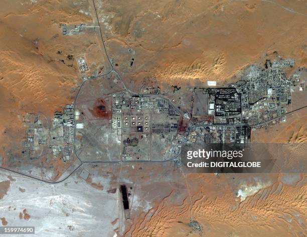This satellite image provide by DigitalGlobe from October 8, 2012 shows Amenas, Algeria. Islamist militants held dozens of foreign hostages and...