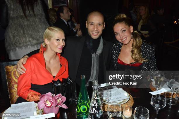 Tatiana Laurens, Xavier Delarue and Indra attend the Lady R by Rowena Forrest: Show & Dinner - Paris Fashion Week Haute-Couture Spring/Summer 2013 at...