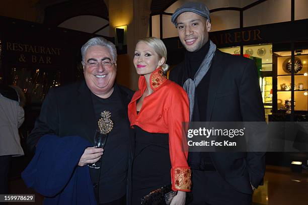 Michel Aubrun, Tatiana Laurens and Xavier Delarue attend the Lady R by Rowena Forrest: Show and Dinner - Spring/Summer 2013 Haute-Couture show as...