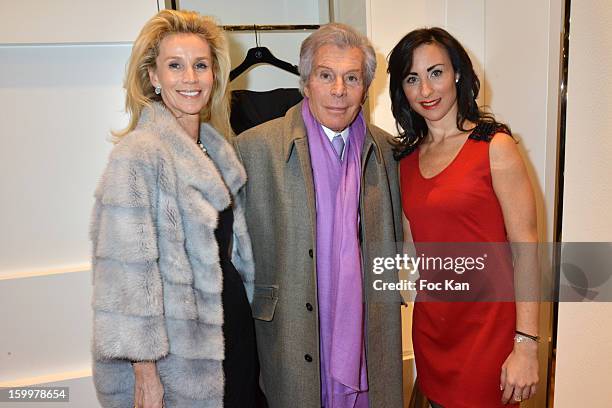 Laura Brizard Restelli, Jean Daniel Lorieux and Rowena Forrest attend the Lady R by Rowena Forrest: Show & Dinner - Paris Fashion Week Haute-Couture...