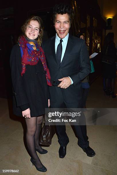 Igor Bogdanoff and Gaelle de l'Etoille attend the Lady R by Rowena Forrest: Show & Dinner - Paris Fashion Week Haute-Couture Spring/Summer 2013 at...