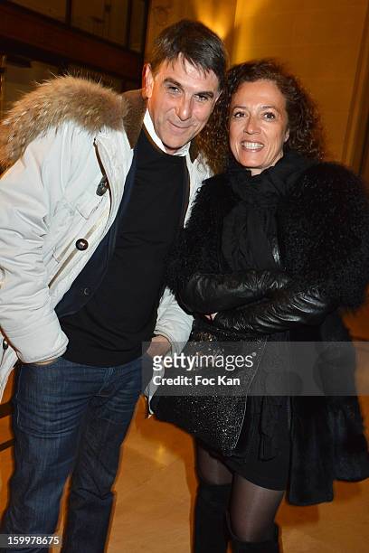 Tex and his wife Beatrice Le Texier attend the Lady R by Rowena Forrest: Show & Dinner - Paris Fashion Week Haute-Couture Spring/Summer 2013 at Lady...