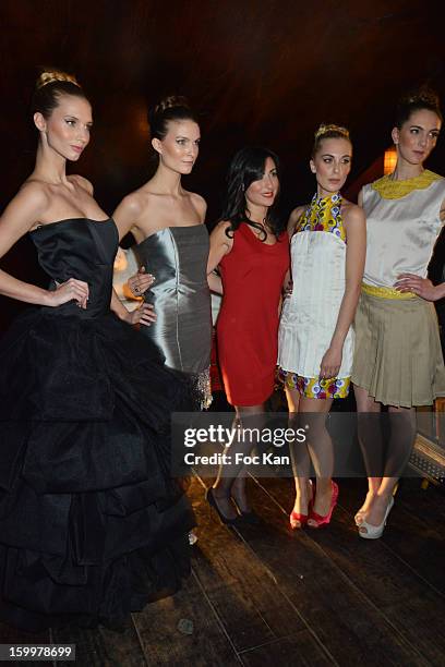 Rowena Forrest and models attend the Lady R by Rowena Forrest: Show and Dinner - Spring/Summer 2013 Haute-Couture show as part of Paris Fashion Week...