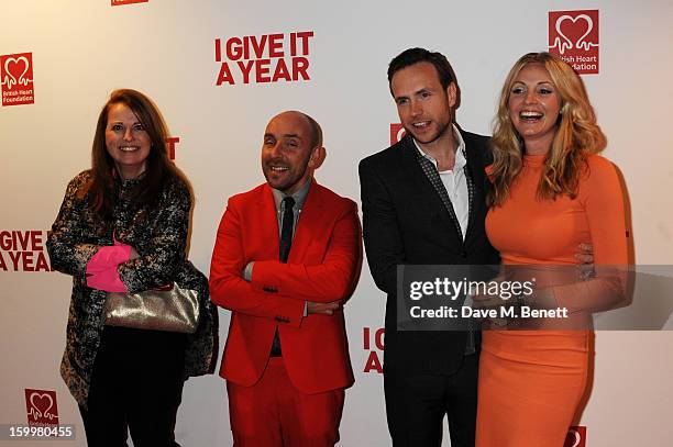 Daisy Donovan, Director Dan Mazer, Elize Du Toit and Rafe Spall attend the European Premiere of 'I Give It A Year' at Vue West End on January 24,...