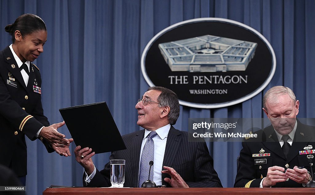 Defense Chief Panetta And Gen. Dempsey Discuss Plan To Lift Ban On Women In Combat