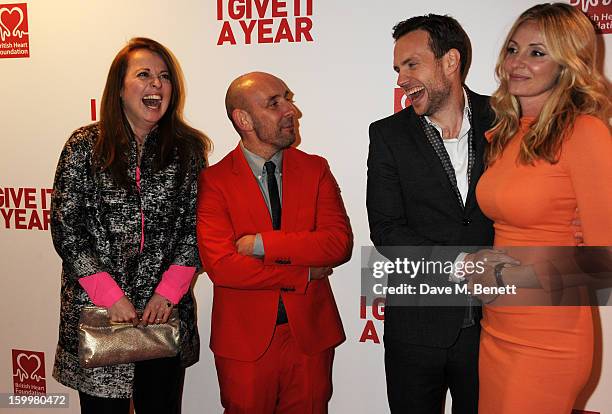 Daisy Donovan, Director Dan Mazer, Elize Du Toit and Rafe Spall attend the European Premiere of 'I Give It A Year' at Vue West End on January 24,...