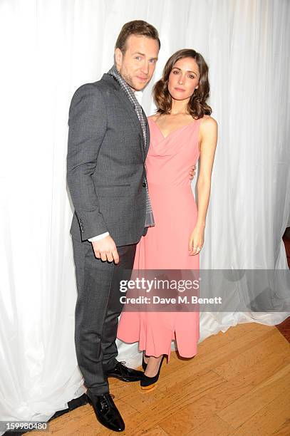 Rafe Spall and Rose Byrne attend the European Premiere of 'I Give It A Year' at Vue West End on January 24, 2013 in London, England.