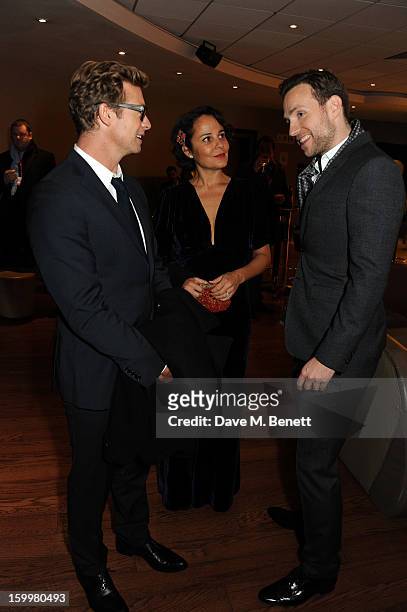 Simon Baker, Rebecca Rigg and Rafe Spall attend the European Premiere of 'I Give It A Year' at Vue West End on January 24, 2013 in London, England.
