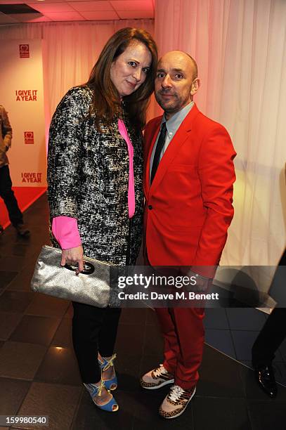 Daisy Donovan and Director Dan Mazer and attend the European Premiere of 'I Give It A Year' at Vue West End on January 24, 2013 in London, England.