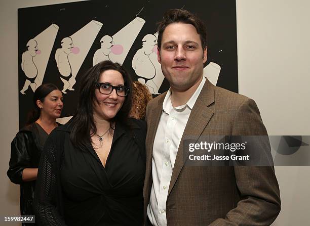 Alex Couri and Tim Fleming attend the Art Los Angeles Contemporary Reception at the home of Gail and Stanley Hollander on January 23, 2013 in Los...