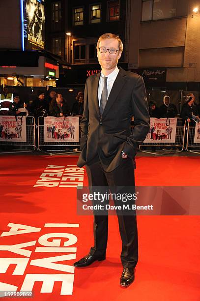 Actor Stephen Merchant attends the European Premiere of 'I Give It A Year' at Vue West End on January 24, 2013 in London, England.