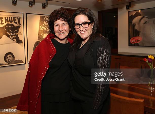 Cynthia Greenwald and Alex Couri attend the Art Los Angeles Contemporary Reception at the home of Gail and Stanley Hollander on January 23, 2013 in...