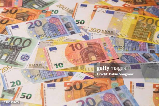 close-up of european union currency. - euro symbol stock pictures, royalty-free photos & images