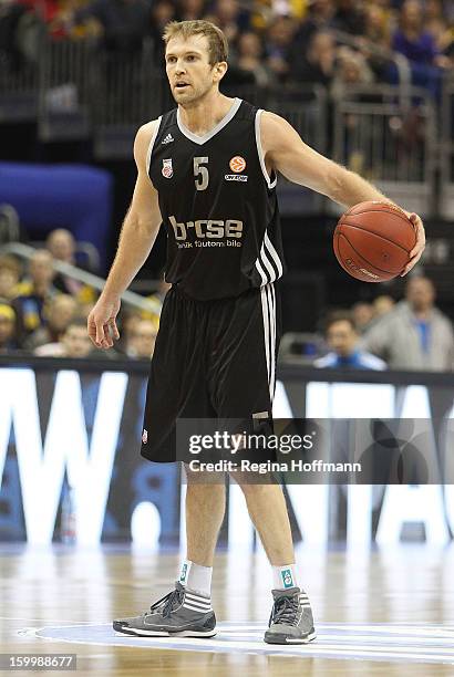 John Goldsberry, #5 of Brose Baskets Bamberg in action during the 2012-2013 Turkish Airlines Euroleague Top 16 Date 5 between Alba Berlin v Brose...