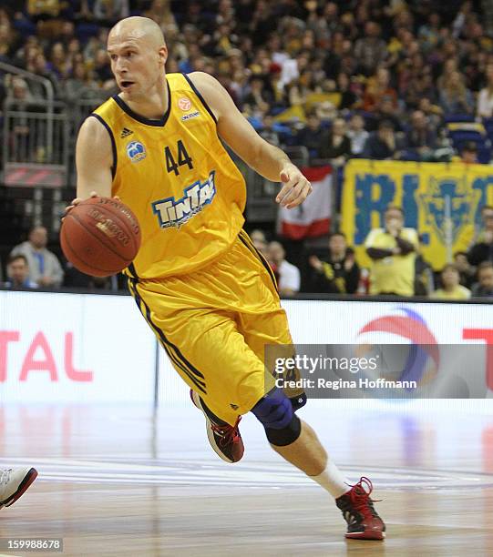 Zach Morley, #44 of Alba Berlin in action during the 2012-2013 Turkish Airlines Euroleague Top 16 Date 5 between Alba Berlin v Brose Baskets Bamberg...