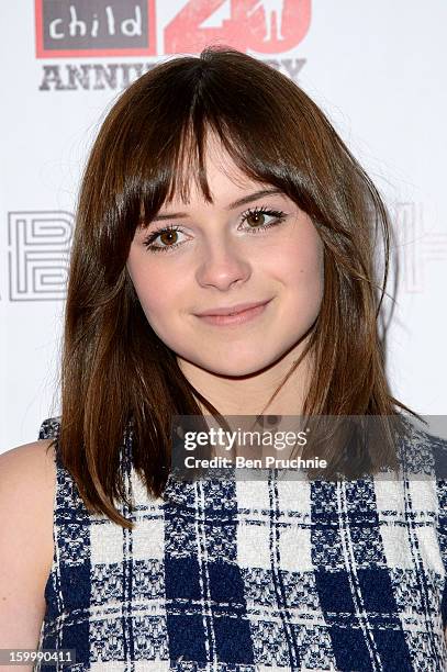 Gabrielle Aplin attends the Raymond Weil pre-Brit Awards dinner and 20th anniversary celebration of War Child at The Mosaica on January 24, 2013 in...