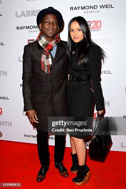 Labrinth attends the Raymond Weil pre-Brit Awards dinner and 20th anniversary celebration of War Child at The Mosaica on January 24, 2013 in London,...