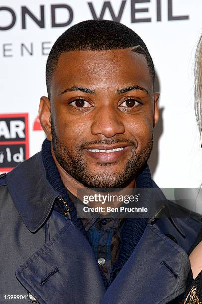 Jb Gill of JLS attends the Raymond Weil pre-Brit Awards dinner and 20th anniversary celebration of War Child at The Mosaica on January 24, 2013 in...