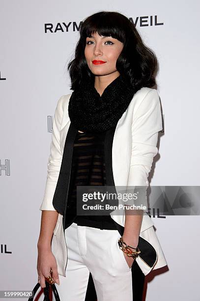 Yasmin attends the Raymond Weil pre-Brit Awards dinner and 20th anniversary celebration of War Child at The Mosaica on January 24, 2013 in London,...