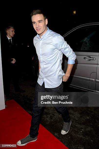 Liam Payne of One Direction attends the Raymond Weil pre-Brit Awards dinner and 20th anniversary celebration of War Child at The Mosaica on January...