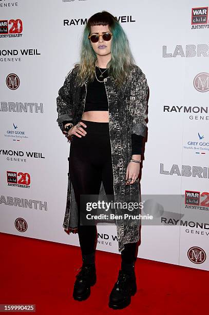 Etta Bond attends the Raymond Weil pre-Brit Awards dinner and 20th anniversary celebration of War Child at The Mosaica on January 24, 2013 in London,...