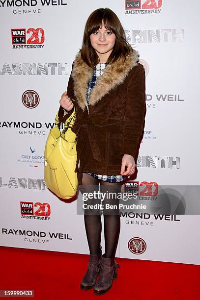 Gabrielle Aplin attends the Raymond Weil pre-Brit Awards dinner and 20th anniversary celebration of War Child at The Mosaica on January 24, 2013 in...