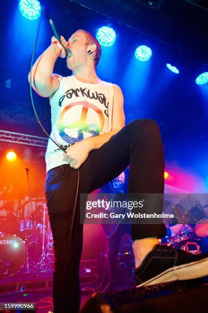 Joe Hallam of Or Die Trying performs on stage at the Corporation on January 24, 2013 in Sheffield, England.