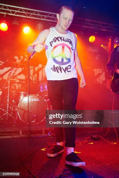 Joe Hallam of Or Die Trying performs on stage at the Corporation on January 24, 2013 in Sheffield, England.