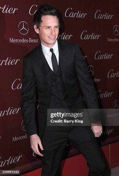 Actor Eddie Redmayne arrives at the 24th Annual Palm Springs International Film Festival Awards Gala at Palm Springs Convention Center on January 5,...