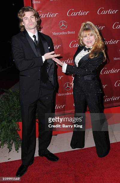 Entertainer Charo and her son actor Shel Rasten arrive at the 24th Annual Palm Springs International Film Festival Awards Gala at Palm Springs...