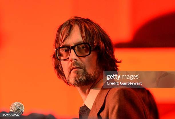 Jarvis Cocker joins Serfina Steer at St Leonards Church on January 24, 2013 in London, England.