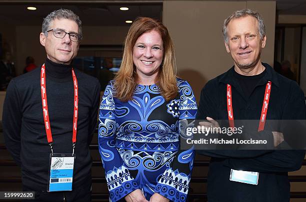Directors Jeffrey Friedman and Rob Epstein and Jennifer Roberts of Chase Card Services attend the Chase Sapphire VIP Event at Chase Sapphire during...