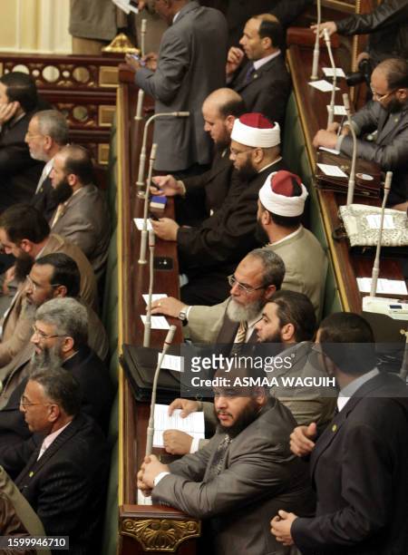 General view of the first Egyptian parliament session since the revolution that ousted president Hosni Mubarak in Cairo on 23 January 2012. Islamist...