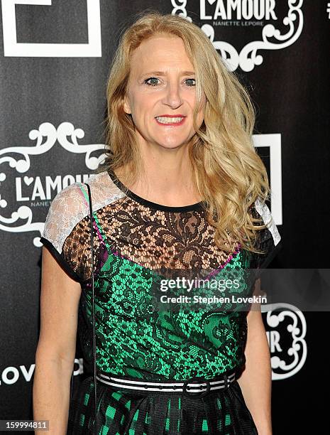 Designer Nanette Lepore attends the L'Amour by Nanette Lepore for JCPenney launch party at Good Units at Hudson Hotel on January 24, 2013 in New York...