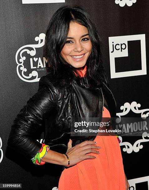 Actress Vanessa Hudgens attends the L'Amour by Nanette Lepore for JCPenney launch party at Good Units at Hudson Hotel on January 24, 2013 in New York...