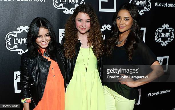 Vanessa Hudgens, Violet Lepore and Shay Mitchell attend JCPenney and Nanette Lepore Launch Event for L'Amour by Nanette Lepore at Good Units on...