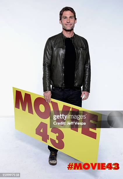 Actor Seann William Scott poses for a portrait during Relativity Media's "Movie 43" Los Angeles premiere at TCL Chinese Theatre on January 23, 2013...