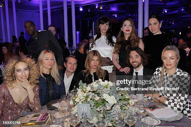 Alexandra Golovanoff , Clemence Poesy , Virginie Courtin-Clarins and guests attend the Sidaction Gala Dinner 2013 at Pavillon d'Armenonville on...